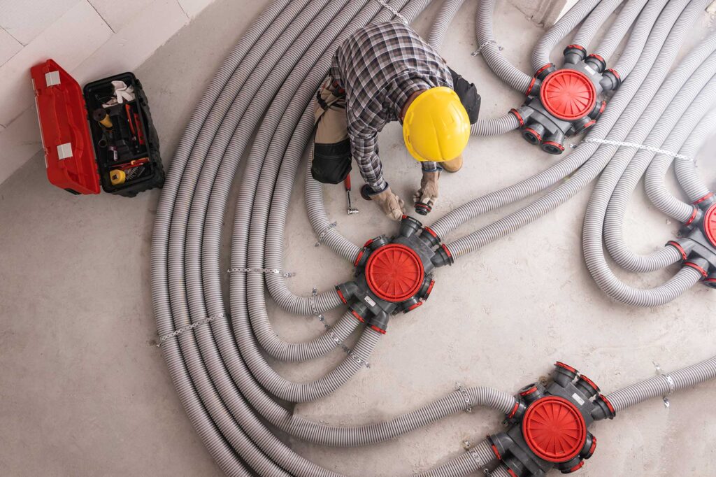 Residential heat recuperation system pipelines