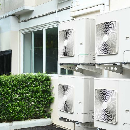 Air conditioning unit installed outside