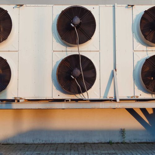 Industrial refrigeration unit compressor outdoor